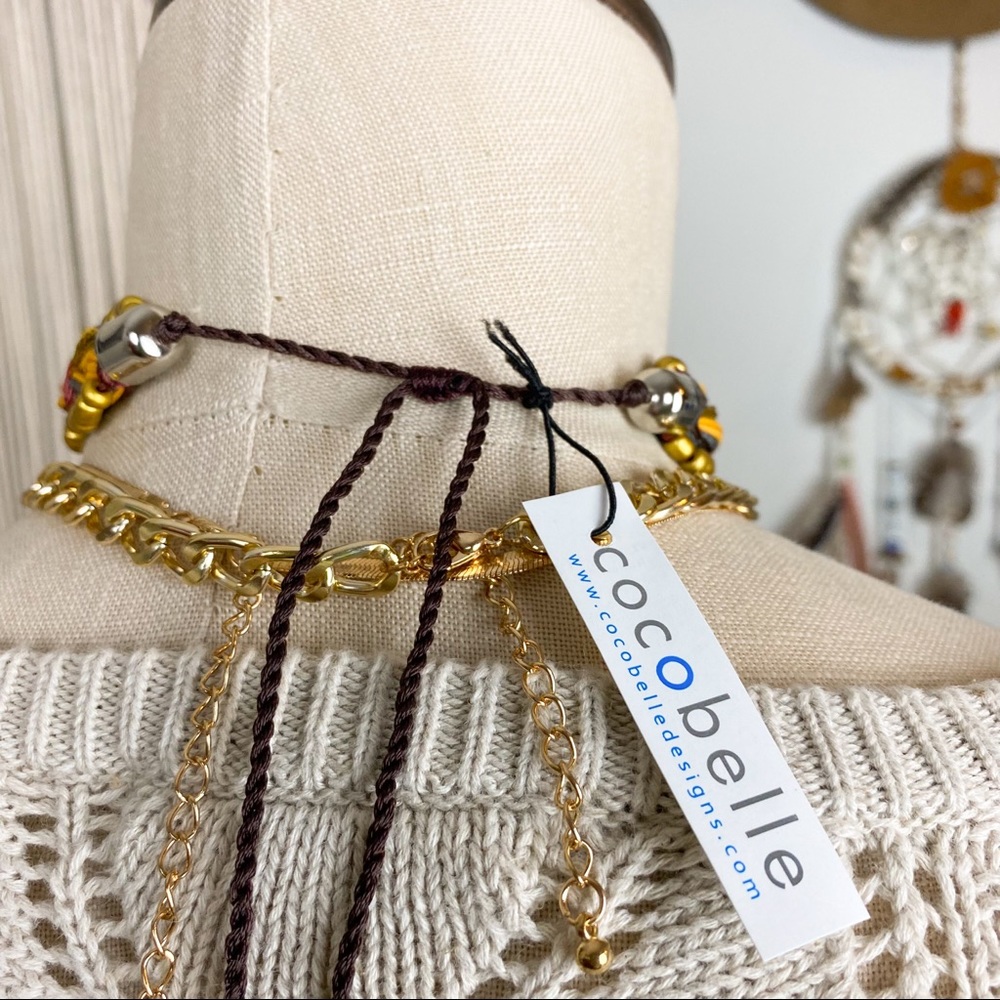 Cocobelle Anthropologie Stella Beaded Tassel Tie Choker Headband - Picture 8 of 14